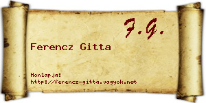 Ferencz Gitta névjegykártya
